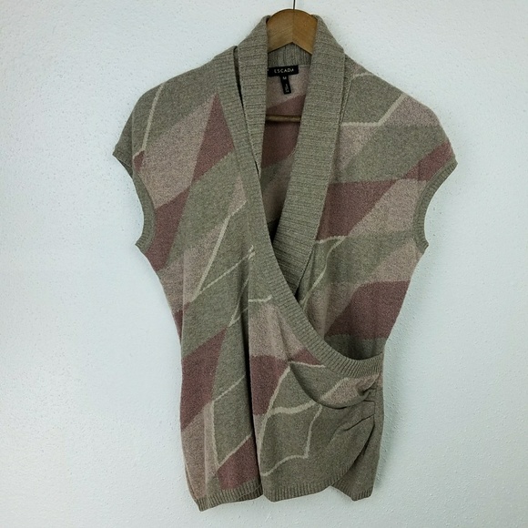Escada Asymmetrical Wrap sweater Size M - Picture 1 of 8
